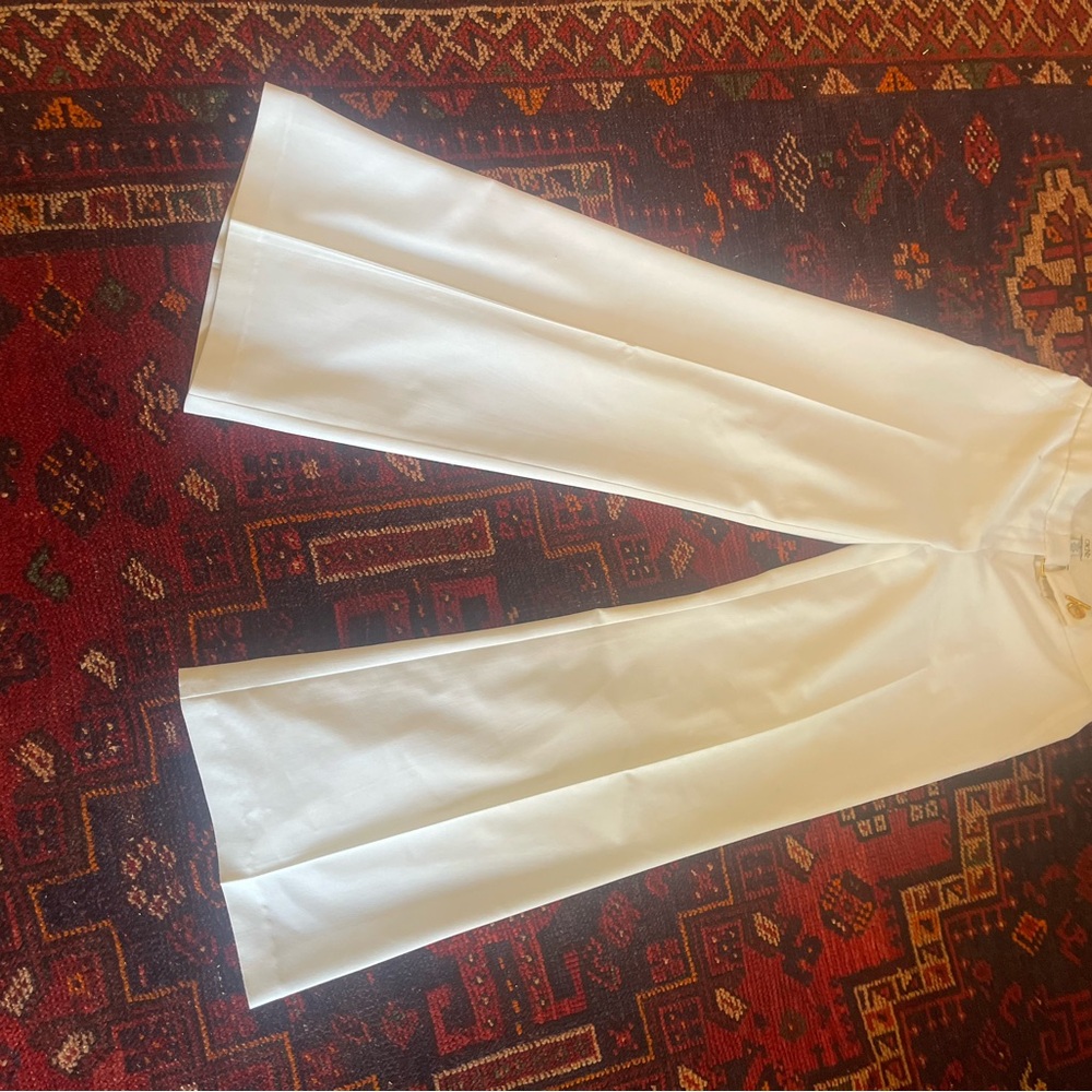 White Wide Leg Pants slacks lined dress pants by Cache’ Women’s size 6 - Picture 7 of 7